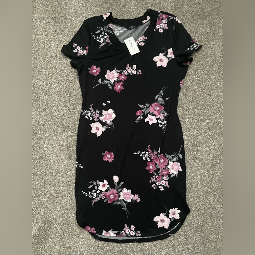 Floral Black Dress